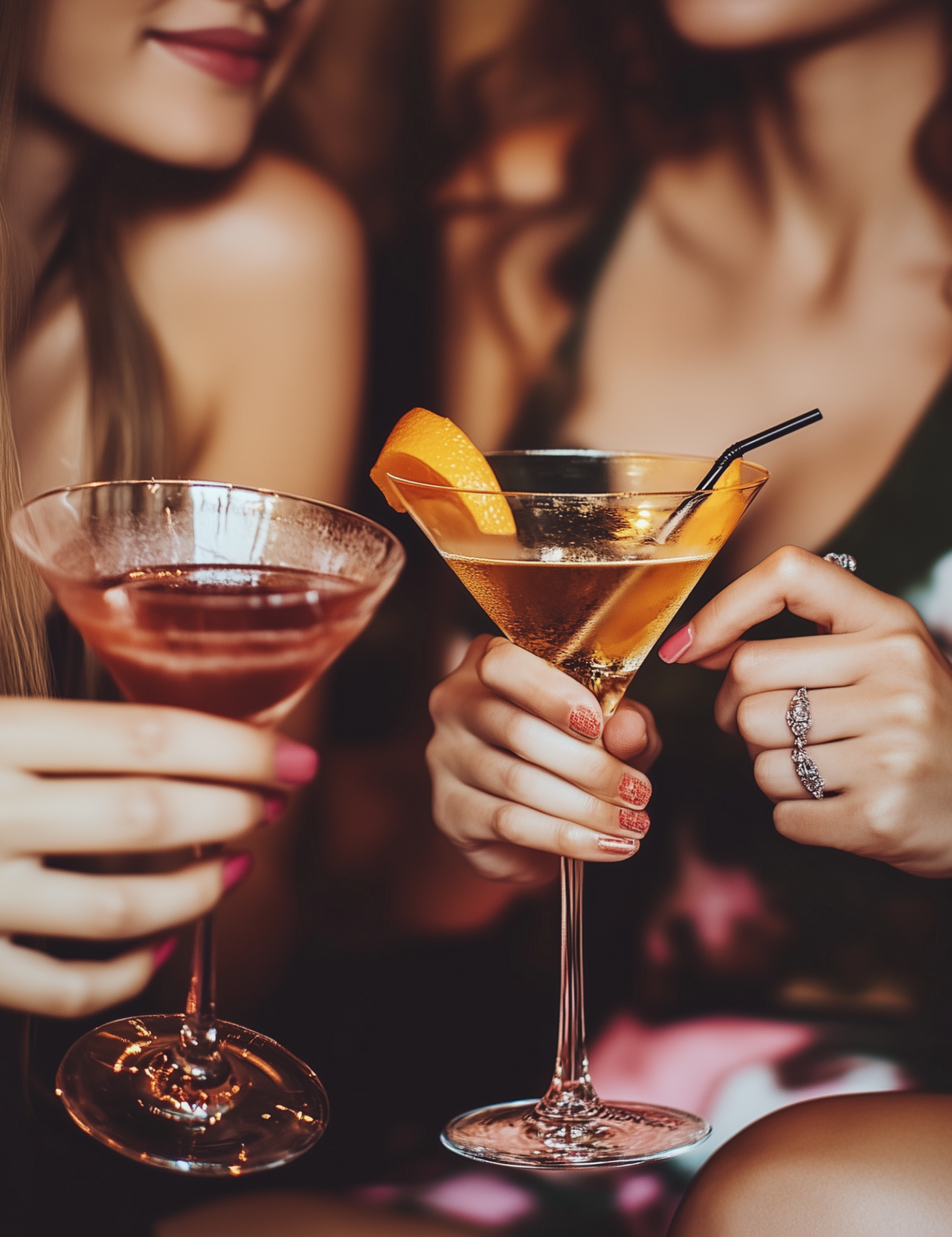 People drinking a Non-Alcoholic Cocktail in an up glass