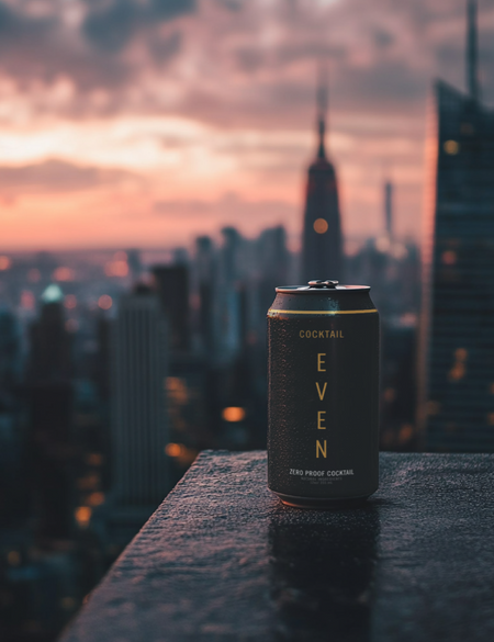 A can of Cocktail on top of a building